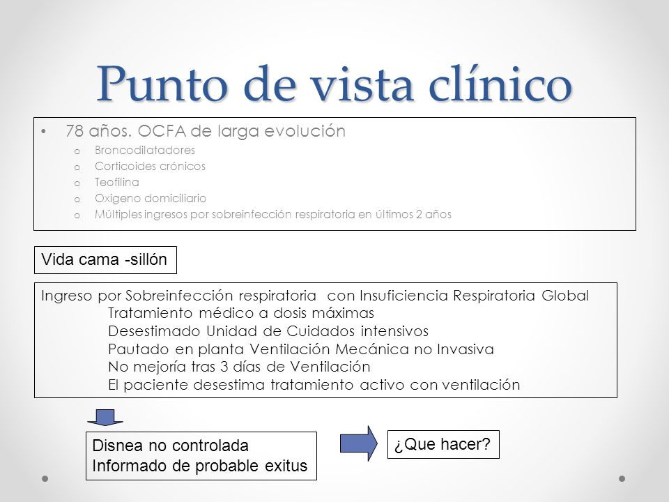 Punto de vista clínico 78 años. OCFA de larga evolución
