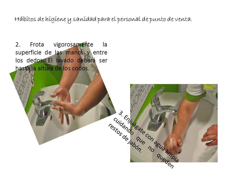 Hábitos de higiene y sanidad para el personal de punto de venta.
