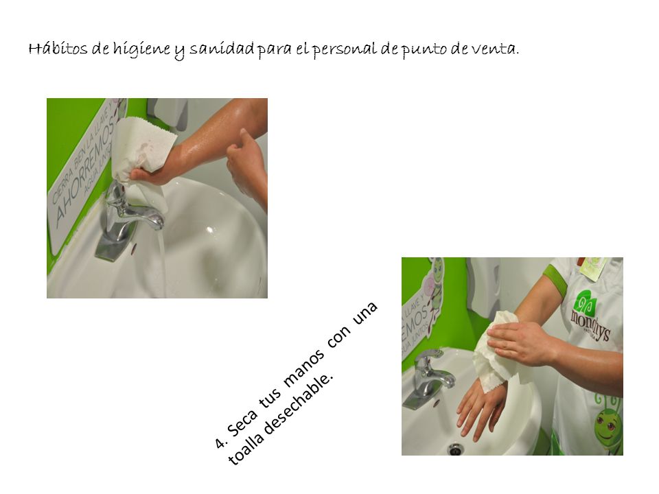 Hábitos de higiene y sanidad para el personal de punto de venta.