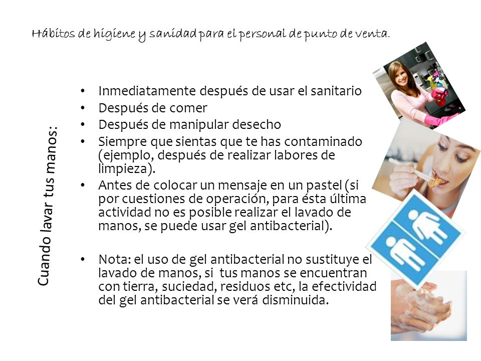 Hábitos de higiene y sanidad para el personal de punto de venta.