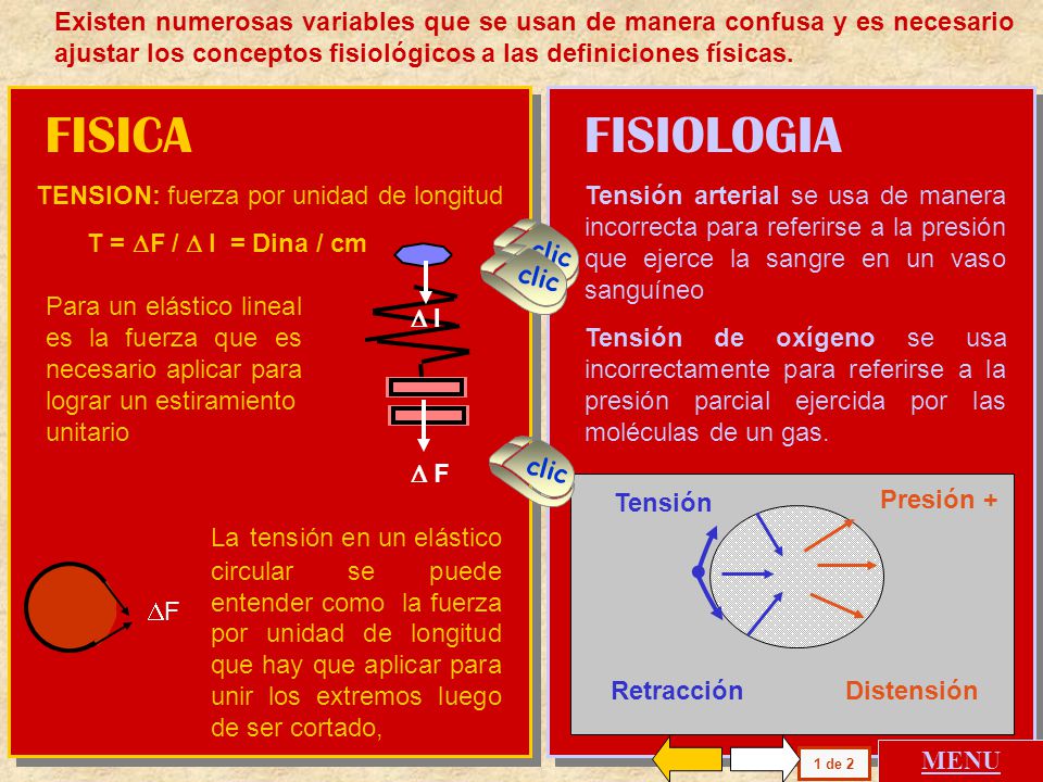 Existen numerosas variables que se usan de manera confusa y es necesario ajustar los conceptos fisiológicos a las definiciones físicas.