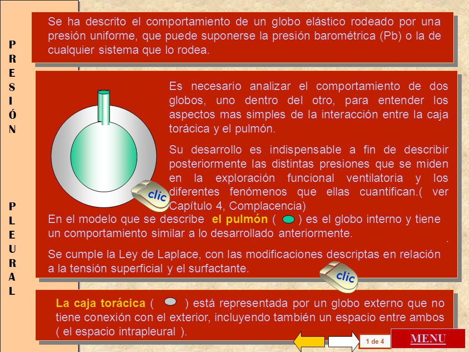 Se ha descrito el comportamiento de un globo elástico rodeado por una presión uniforme, que puede suponerse la presión barométrica (Pb) o la de cualquier sistema que lo rodea.