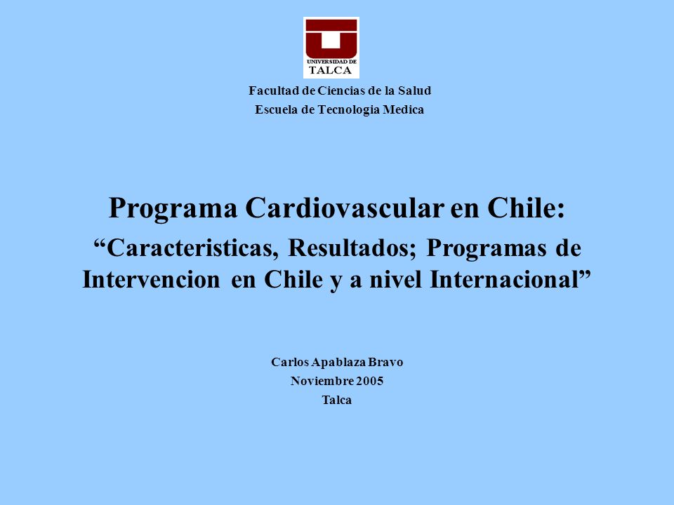 Facultad de Ciencias de la Salud Escuela de Tecnologia Medica