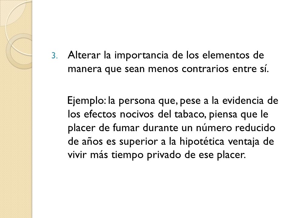 Alterar la importancia de los elementos de manera que sean menos contrarios entre sí.
