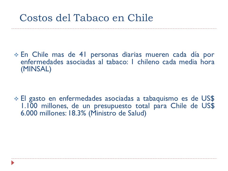 Costos del Tabaco en Chile