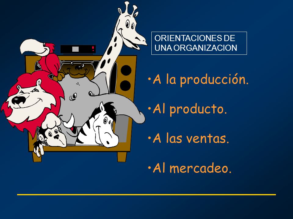 A la producción. Al producto. A las ventas. Al mercadeo.