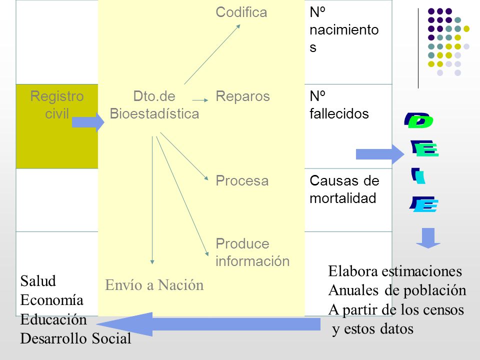 DEIE Elabora estimaciones Salud Anuales de población Envío a Nación