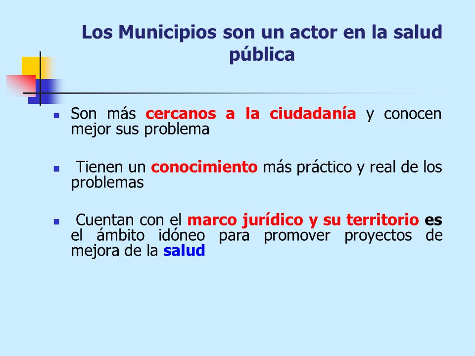 Los Municipios son un actor en la salud pública