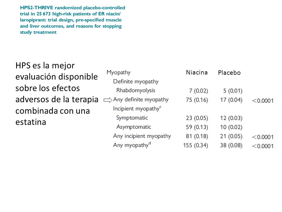HPS es la mejor evaluación disponible sobre los efectos adversos de la terapia combinada con una estatina