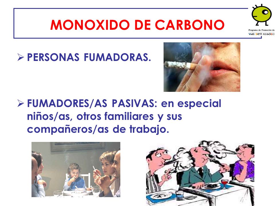 MONOXIDO DE CARBONO PERSONAS FUMADORAS.