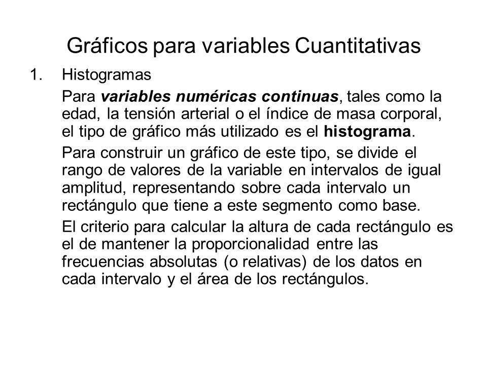 Gráficos para variables Cuantitativas