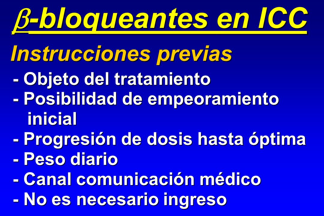 b - bloqueantes en ICC Instrucciones previas - Objeto del tratamiento