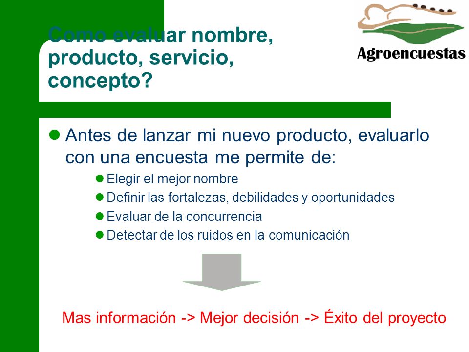 Como evaluar nombre, producto, servicio, concepto