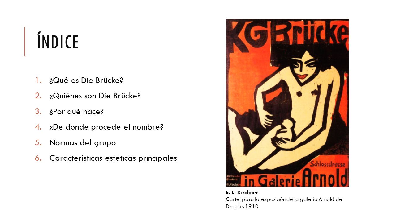 ÍNDICE ¿Qué es Die Brücke ¿Quiénes son Die Brücke ¿Por qué nace
