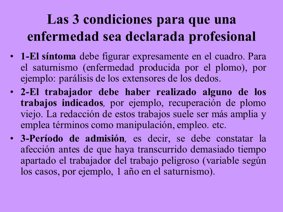 Las 3 condiciones para que una enfermedad sea declarada profesional