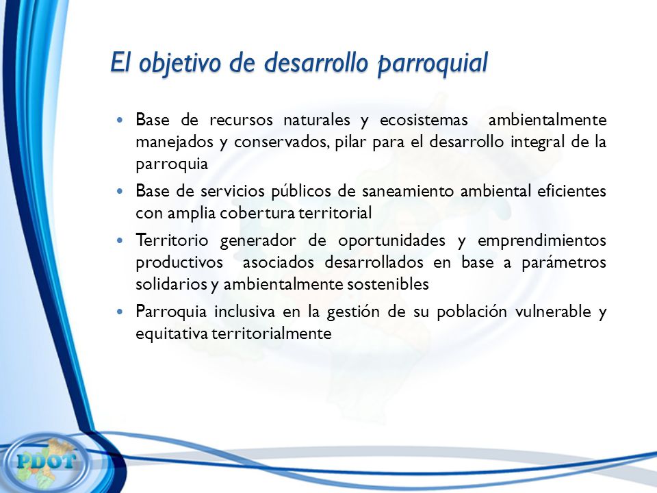 El objetivo de desarrollo parroquial