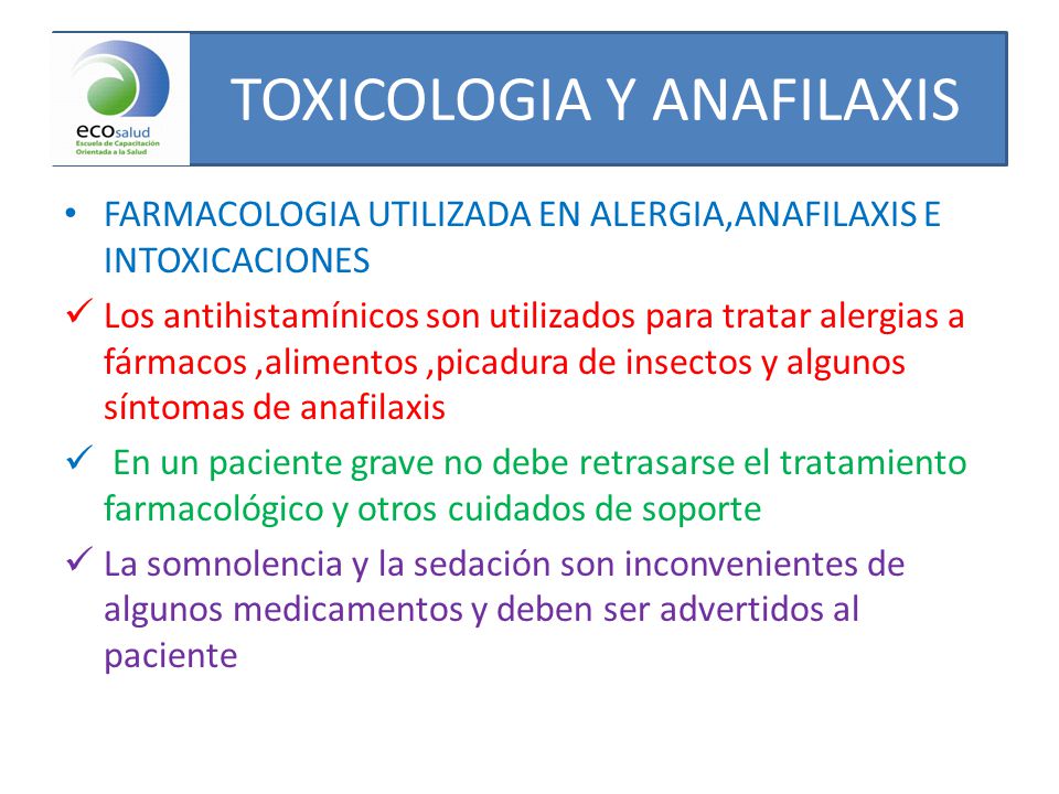 TOXICOLOGIA Y ANAFILAXIS