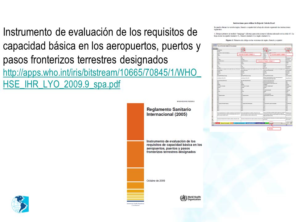 Instrumento de evaluación de los requisitos de capacidad básica en los aeropuertos, puertos y pasos fronterizos terrestres designados