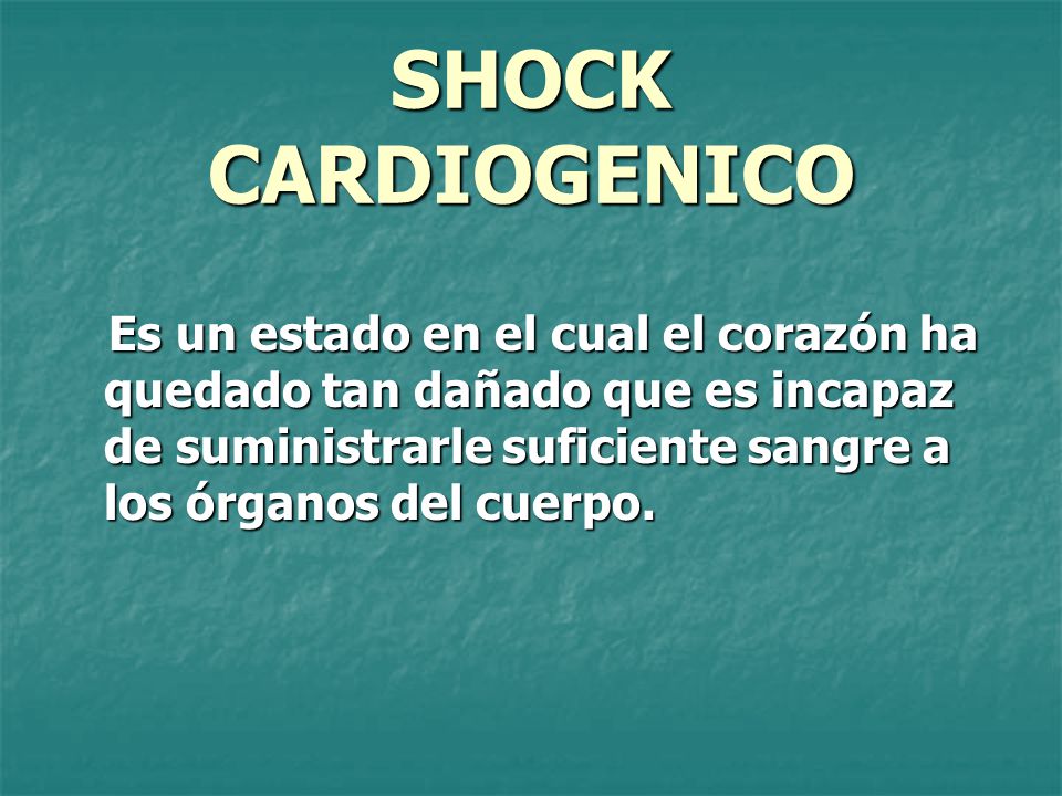 SHOCK CARDIOGENICO