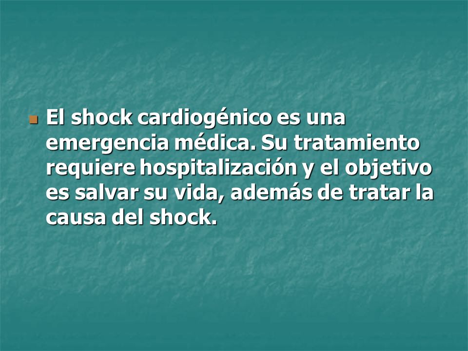 El shock cardiogénico es una emergencia médica