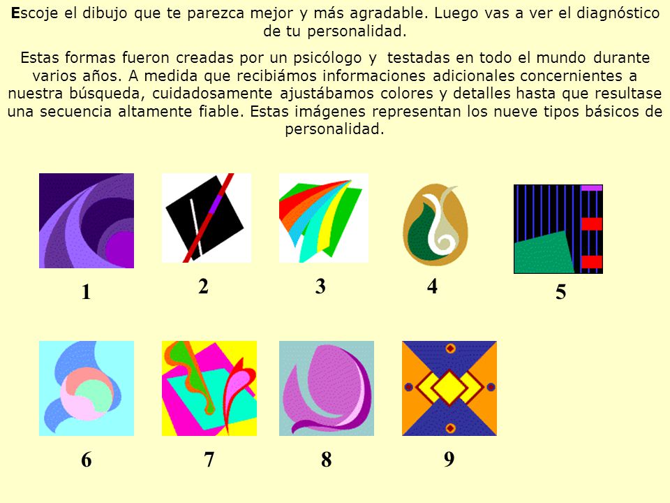 Escoje el dibujo que te parezca mejor y más agradable