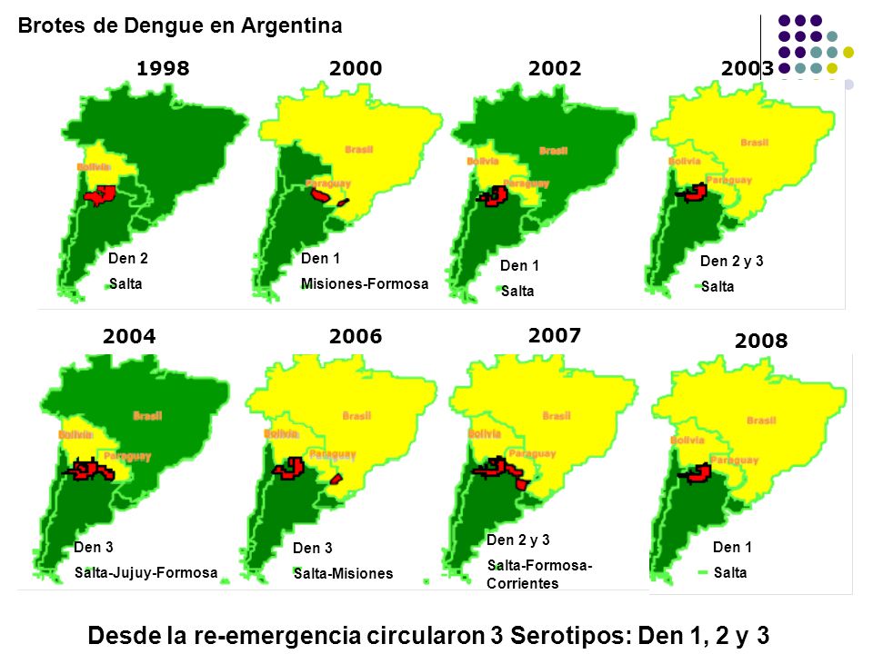 Desde la re-emergencia circularon 3 Serotipos: Den 1, 2 y 3