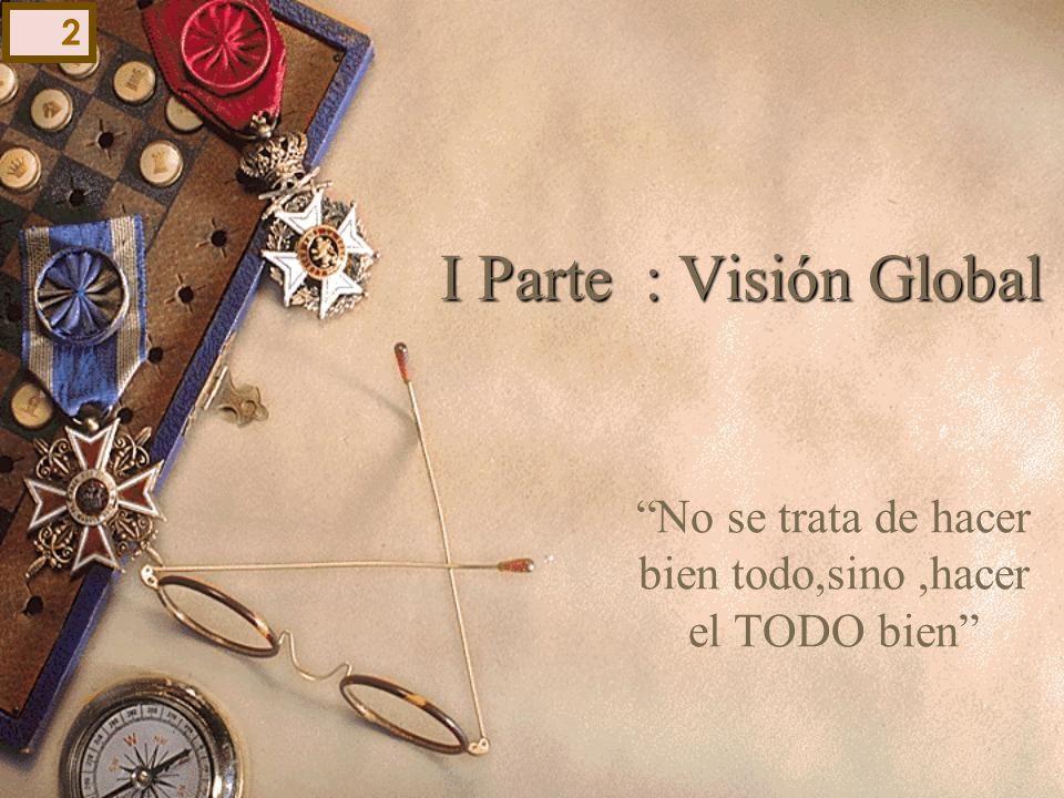 No se trata de hacer bien todo,sino ,hacer el TODO bien