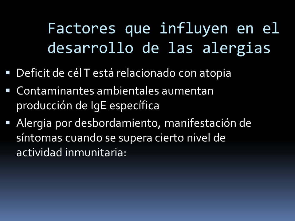 Factores que influyen en el desarrollo de las alergias