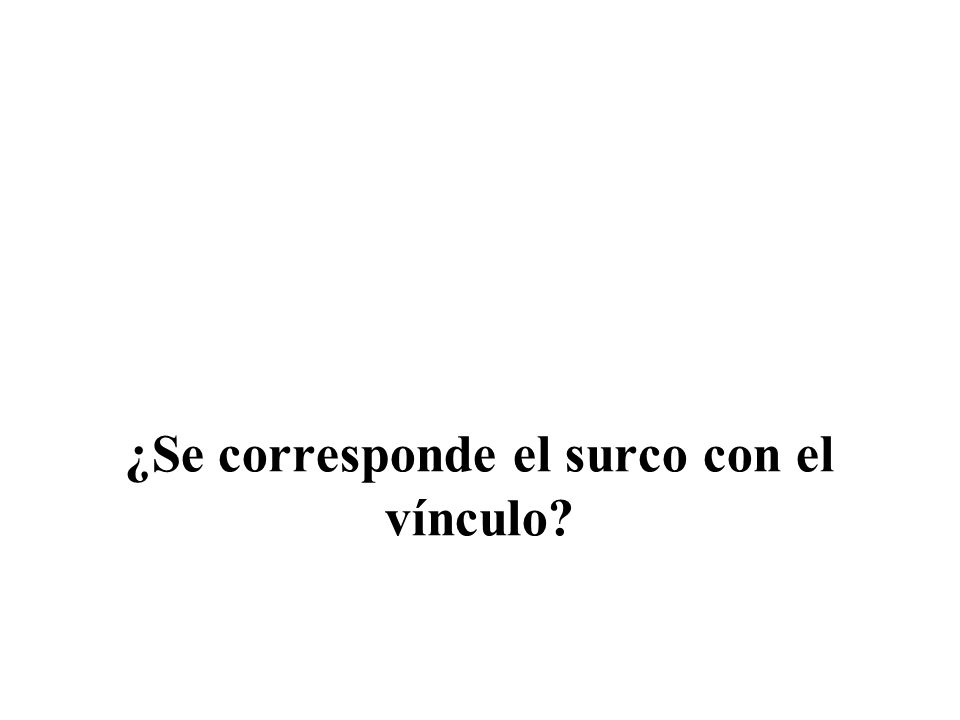 ¿Se corresponde el surco con el vínculo