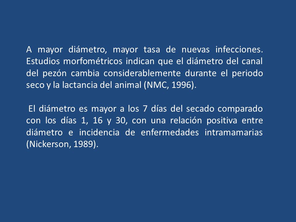 A mayor diámetro, mayor tasa de nuevas infecciones