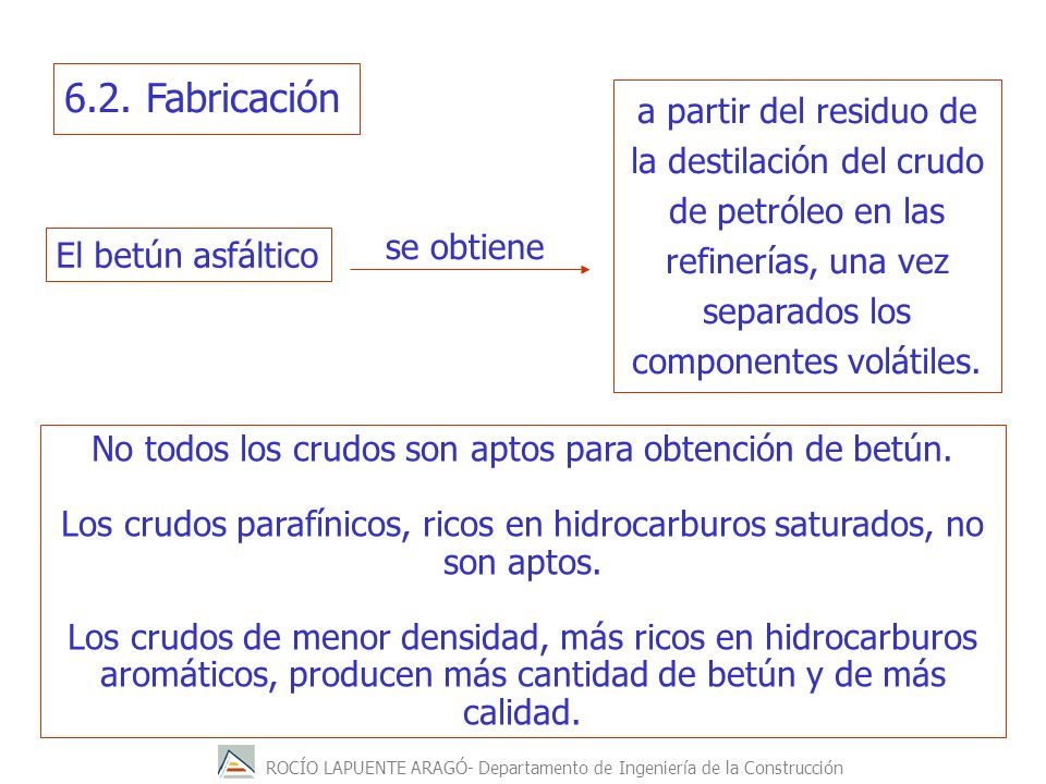 No todos los crudos son aptos para obtención de betún.