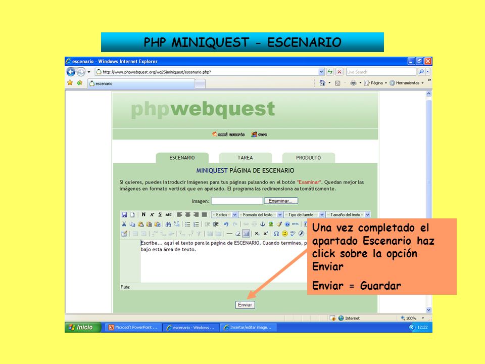 PHP MINIQUEST - ESCENARIO