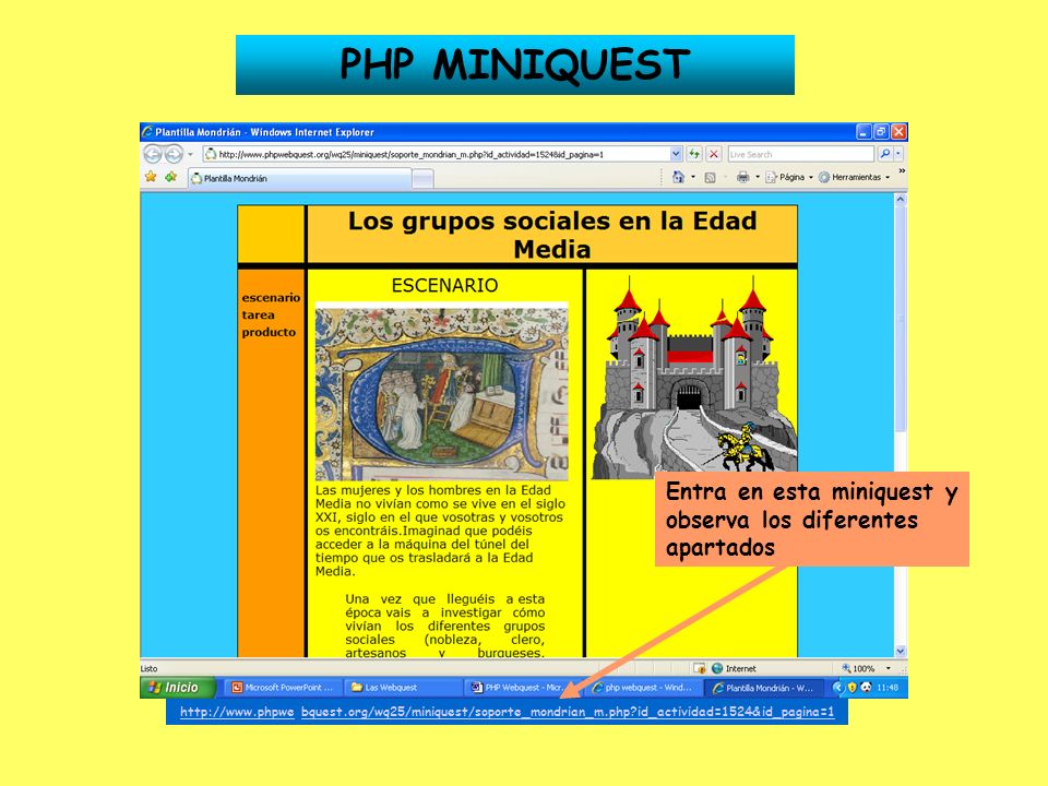 PHP MINIQUEST Entra en esta miniquest y observa los diferentes apartados.