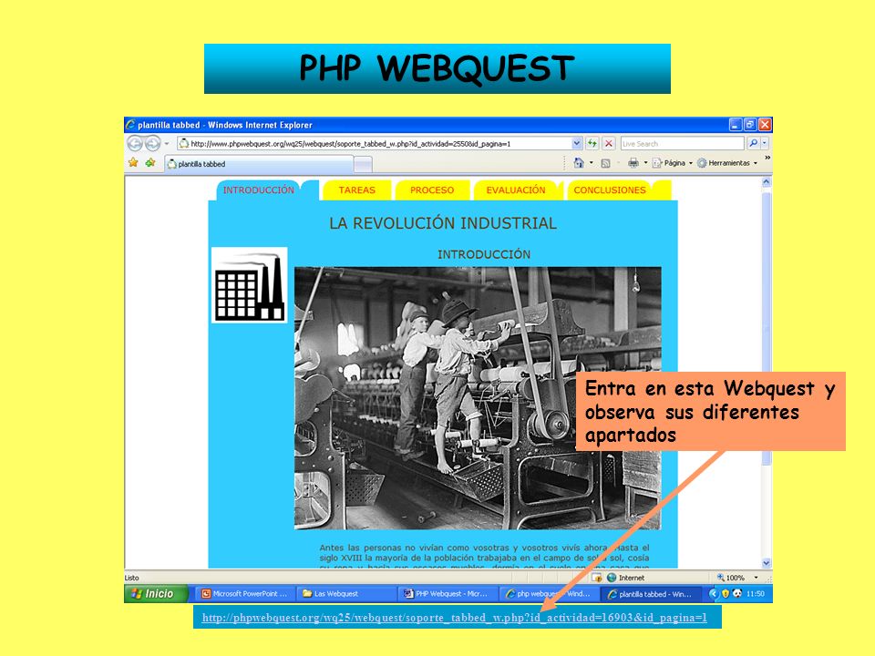 PHP WEBQUEST Entra en esta Webquest y observa sus diferentes apartados