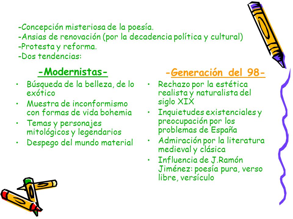 -Modernistas- -Generación del 98-