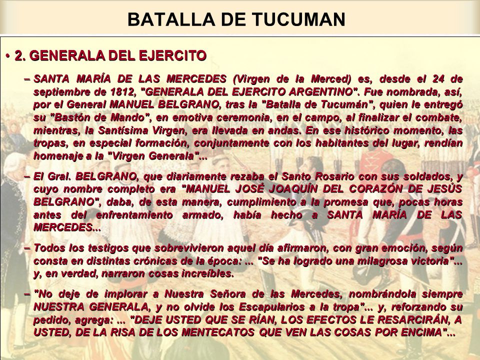 BATALLA DE TUCUMAN 2. GENERALA DEL EJERCITO