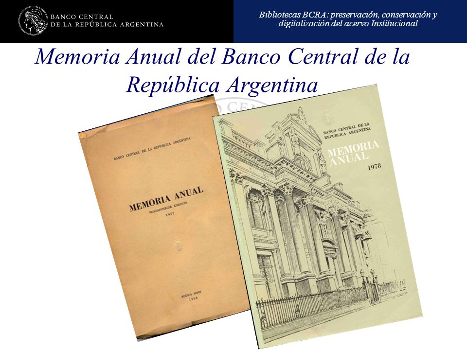 Memoria Anual del Banco Central de la República Argentina