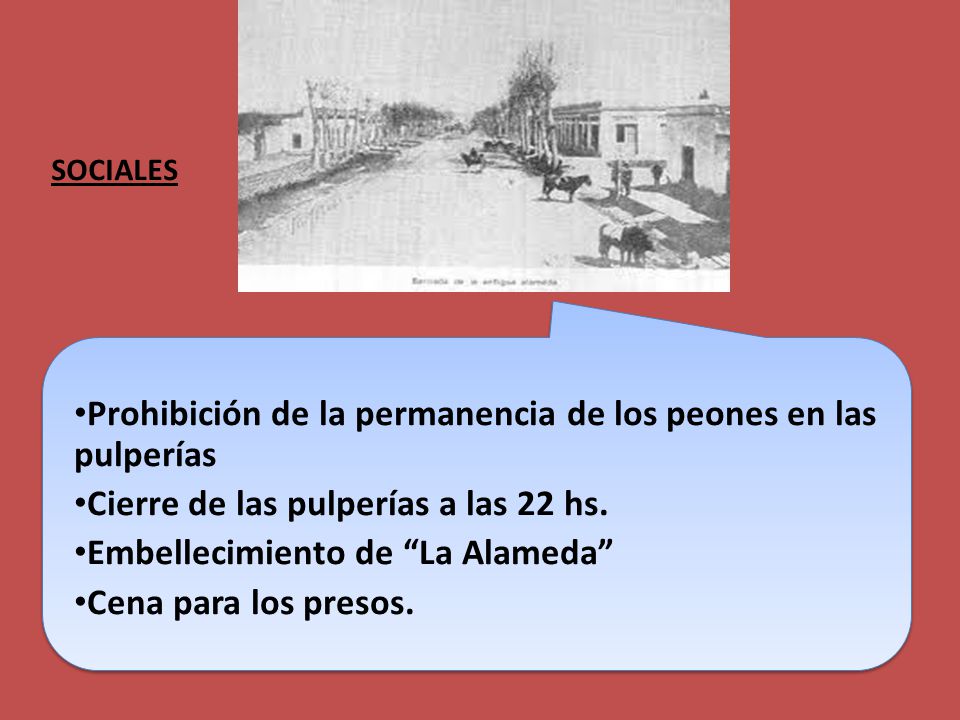 Prohibición de la permanencia de los peones en las pulperías