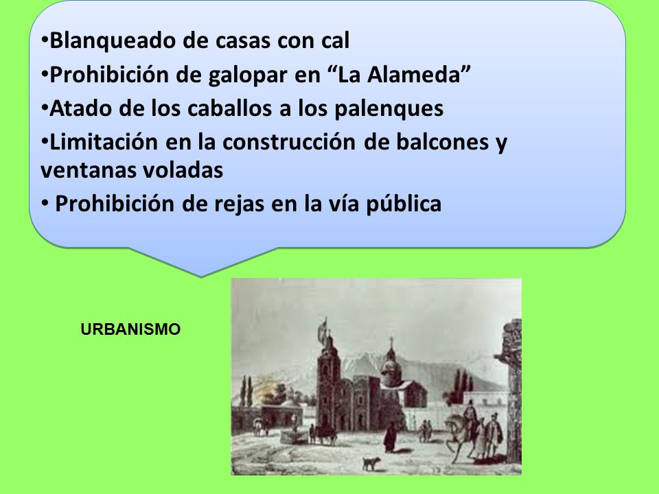 Blanqueado de casas con cal Prohibición de galopar en La Alameda