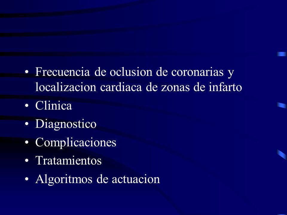 Frecuencia de oclusion de coronarias y localizacion cardiaca de zonas de infarto