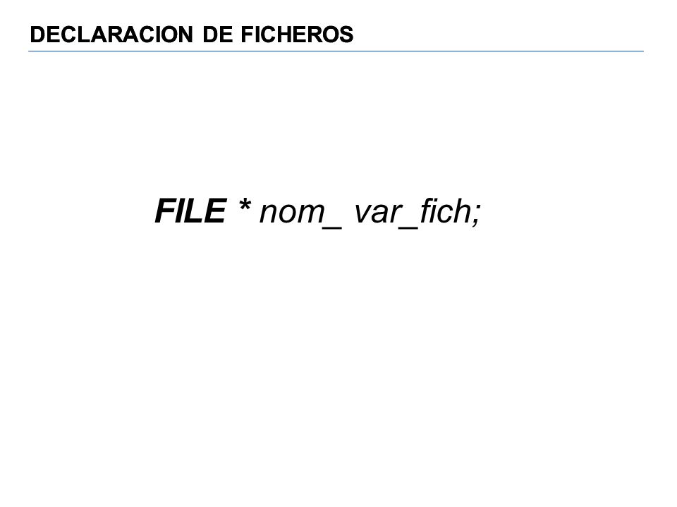 DECLARACION DE FICHEROS
