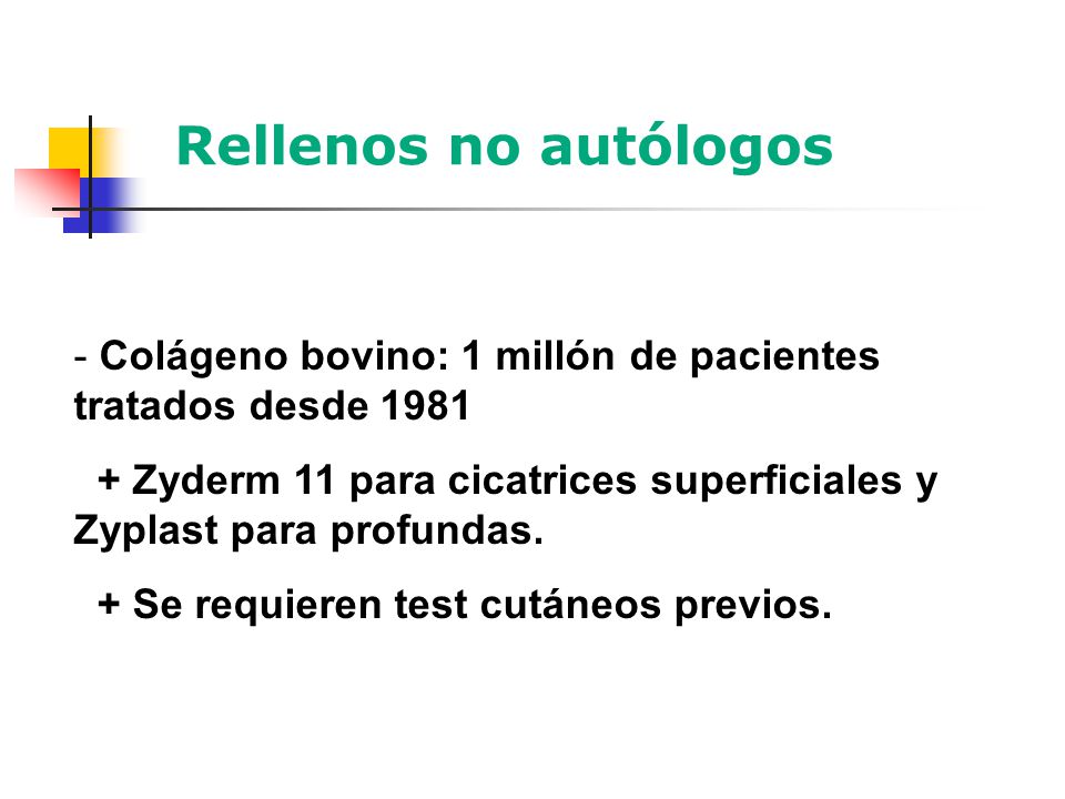 Rellenos no autólogos Colágeno bovino: 1 millón de pacientes tratados desde