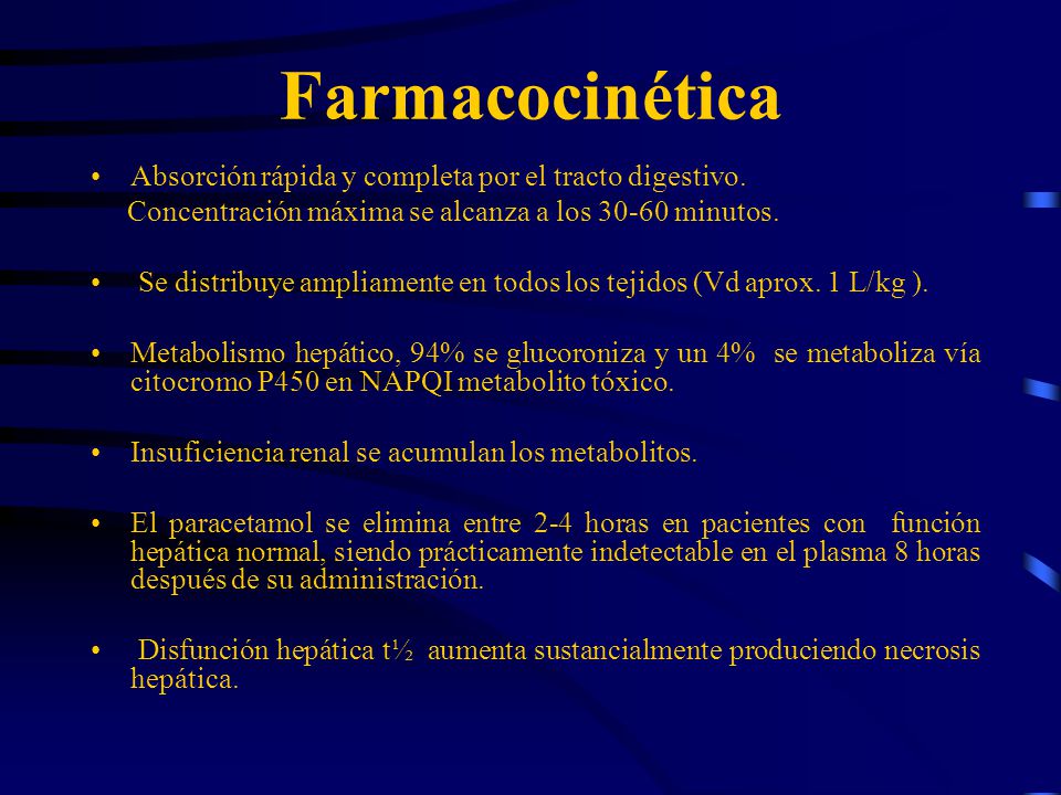Farmacocinética Absorción rápida y completa por el tracto digestivo.