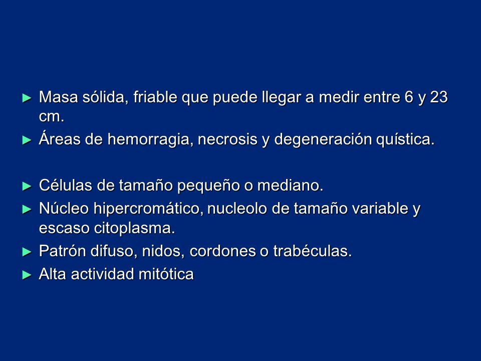 Masa sólida, friable que puede llegar a medir entre 6 y 23 cm.