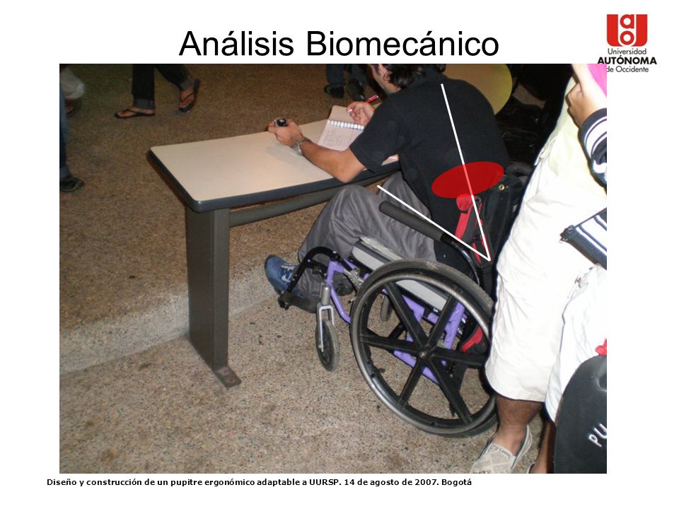 Análisis Biomecánico Diseño y construcción de un pupitre ergonómico adaptable a UURSP.
