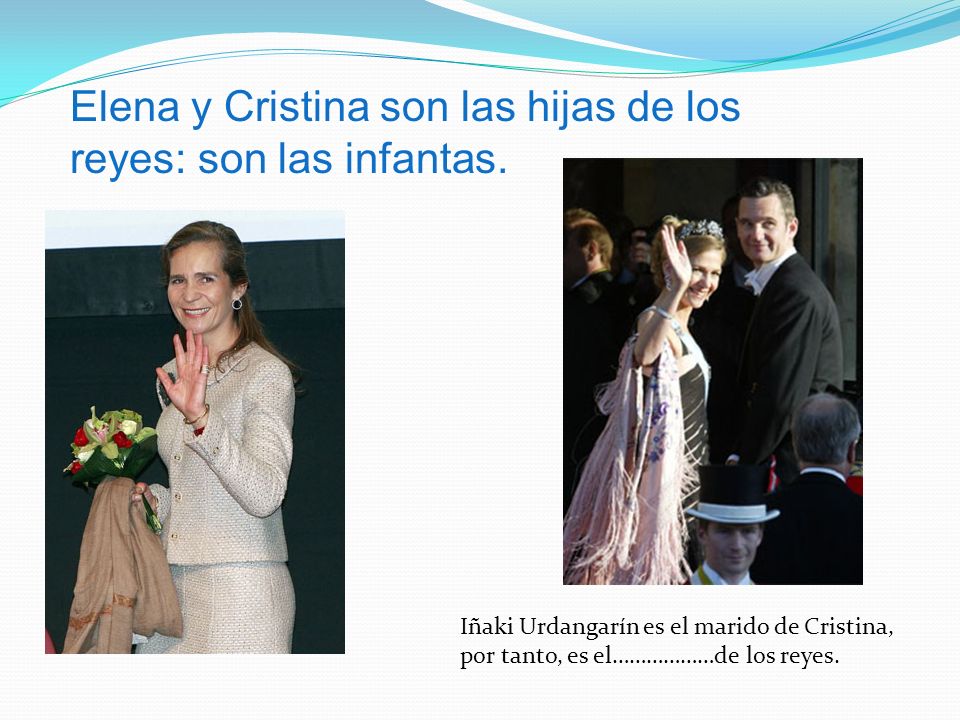 Elena y Cristina son las hijas de los reyes: son las infantas.