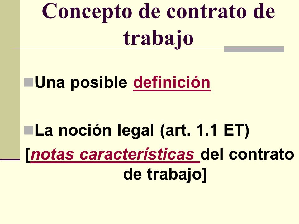 Concepto de contrato de trabajo