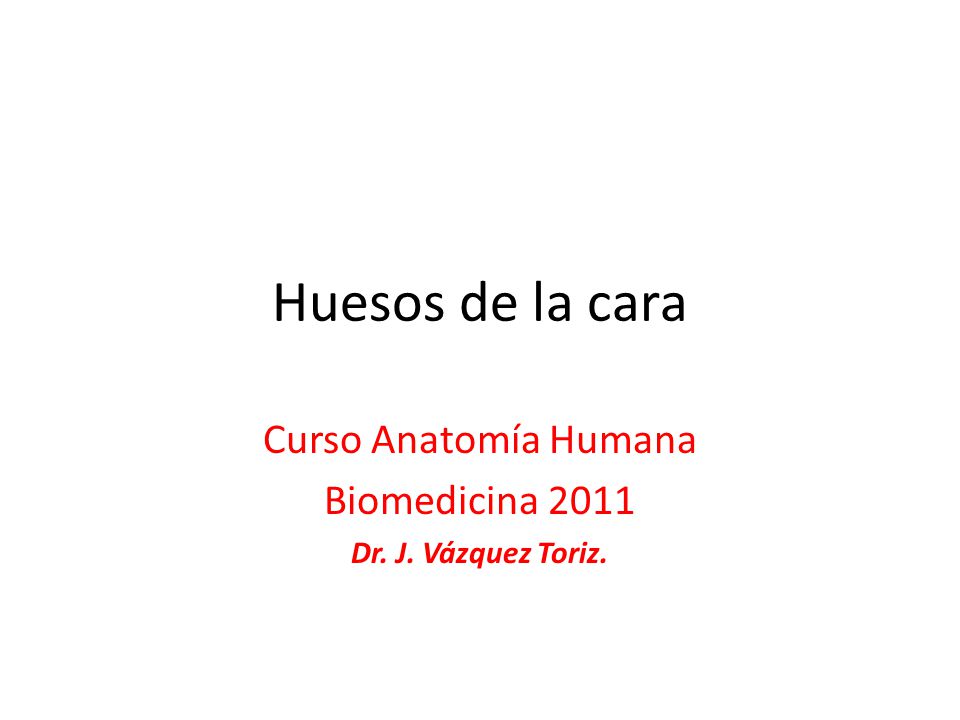 Curso Anatomía Humana Biomedicina 2011 Dr. J. Vázquez Toriz.