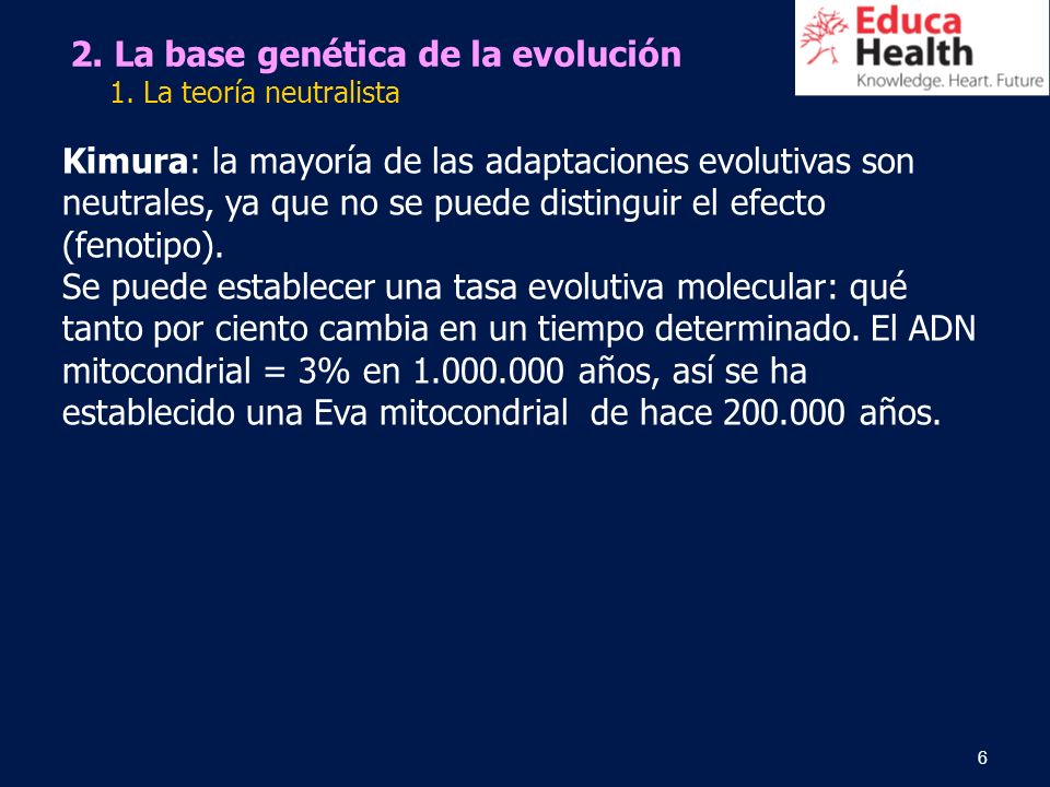 2. La base genética de la evolución