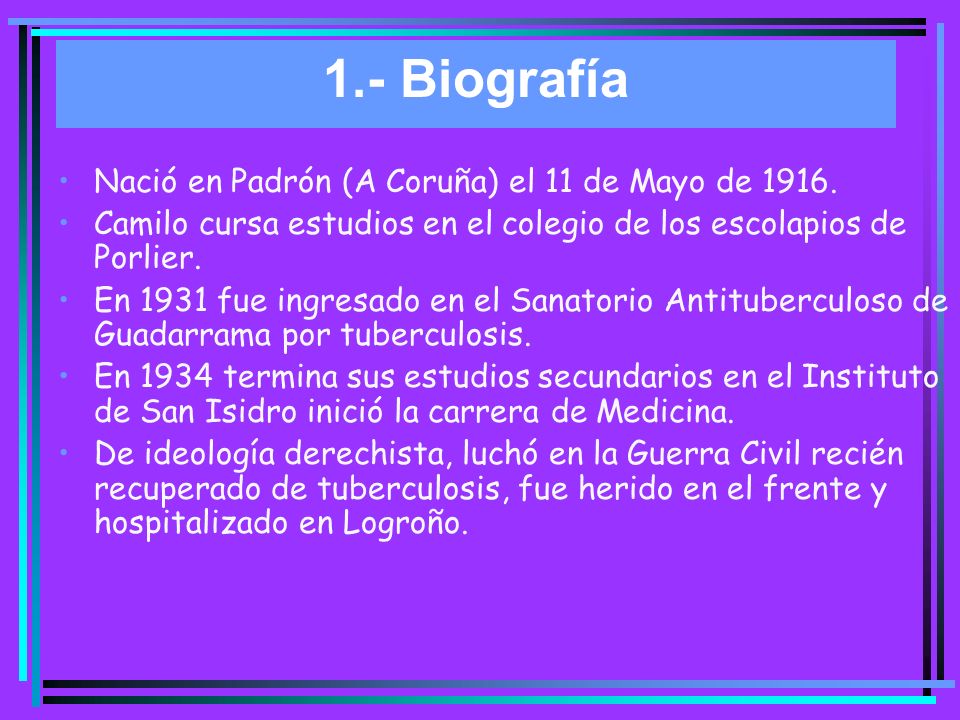 1.- Biografía Nació en Padrón (A Coruña) el 11 de Mayo de 1916.